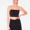 HeyYou Basic Black Strappy Crop Top Crop Tops