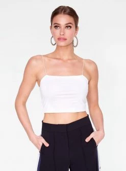 Crop Tops HeyYou Basic Off White Strappy Crop Top