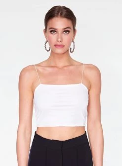 Crop Tops HeyYou Basic Off White Strappy Crop Top
