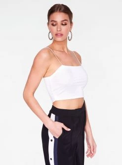Crop Tops HeyYou Basic Off White Strappy Crop Top