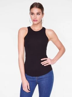 HeyYou Basic Black Ribbed Tank Top