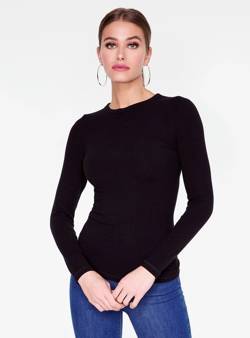HeyYou Basic Long Sleeve Ribbed Top In Black 4 HeyYou Basic Long Sleeve Ribbed Top In Black