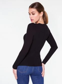 HeyYou Basic Long Sleeve Ribbed Top In Black 10 HeyYou Basic Long Sleeve Ribbed Top In Black