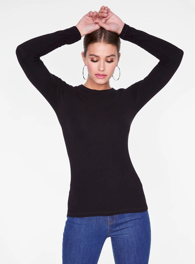 HeyYou Basic Long Sleeve Ribbed Top In Black 3 HeyYou Basic Long Sleeve Ribbed Top In Black