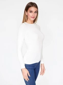 HeyYou Basic Long Sleeve Ribbed Top In Off White 9 HeyYou Basic Long Sleeve Ribbed Top In Off White