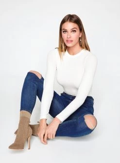 HeyYou Basic Long Sleeve Ribbed Top In Off White 11 HeyYou Basic Long Sleeve Ribbed Top In Off White