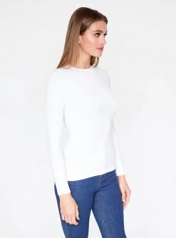 HeyYou Basic Long Sleeve Ribbed Top In White 9 HeyYou Basic Long Sleeve Ribbed Top In White