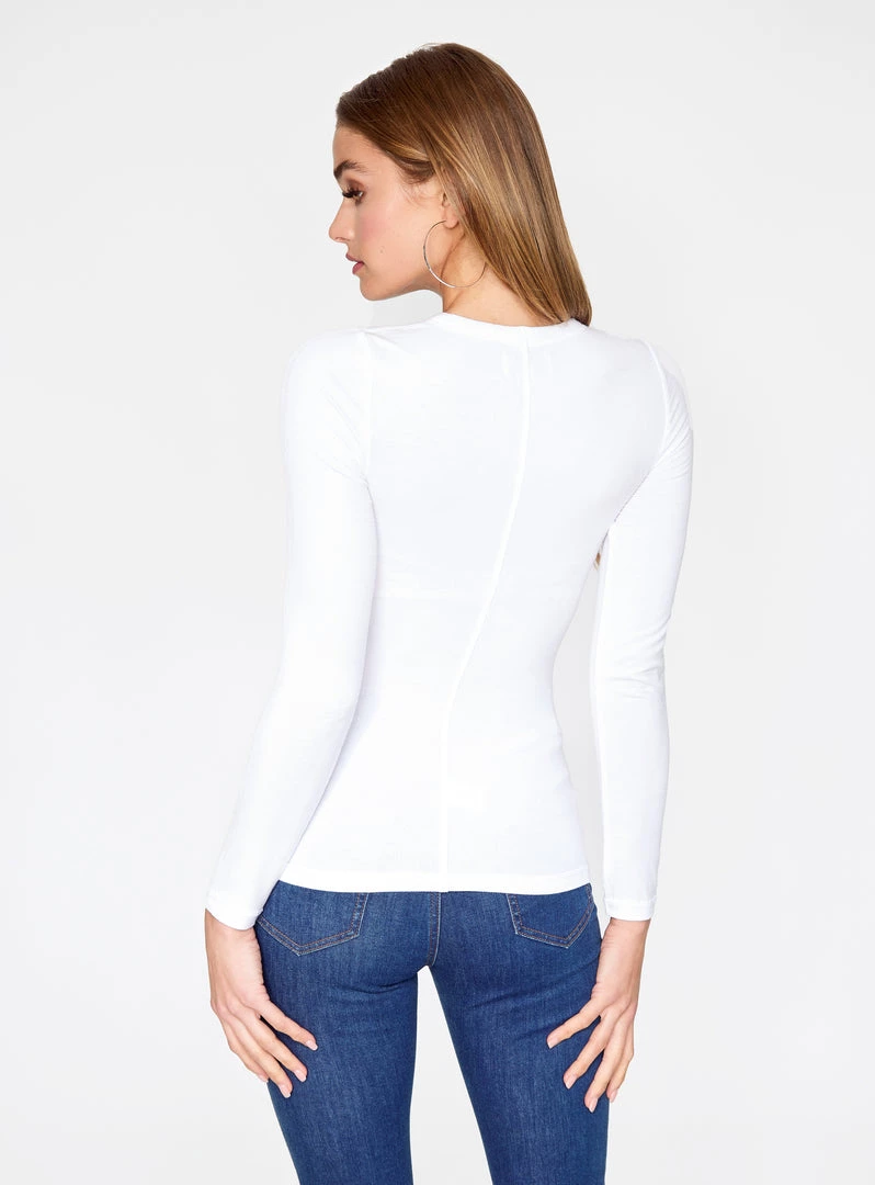 HeyYou Basic Long Sleeve Ribbed Top In White 6 HeyYou Basic Long Sleeve Ribbed Top In White