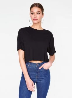 HeyYou Basic Cropped Tee In Black