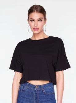 HeyYou Basic Cropped Tee In Black