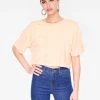 HeyYou Basic Cropped Tee In Peach Crop Tops