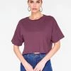 HeyYou Basic Cropped Tee In Plum