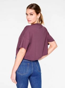 HeyYou Basic Cropped Tee In Plum