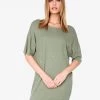 HeyYou Dresses Olive Oversized Distressed T-Shirt Dress
