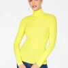 HeyYou Basic Key Lime Ribbed Long Sleeve Turtleneck Tank Tops