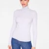 Tank Tops HeyYou Basic Lavender Ribbed Long Sleeve Turtleneck