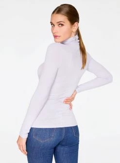 Tank Tops HeyYou Basic Lavender Ribbed Long Sleeve Turtleneck