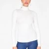 HeyYou Basic White Ribbed Long Sleeve Turtleneck Tank Tops