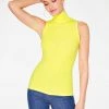 Tank Tops HeyYou Basic Key Lime Ribbed Sleeveless Turtleneck