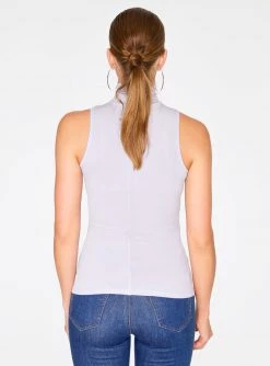 Tank Tops HeyYou Basic Lavender Ribbed Sleeveless Turtleneck