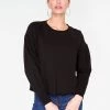 HeyYou Basic Long Sleeve Sweatshirt In Black Sweatshirts + Hoodies