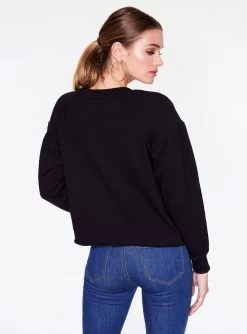 HeyYou Basic Long Sleeve Sweatshirt In Black Sweatshirts + Hoodies