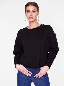 HeyYou Basic Long Sleeve Sweatshirt In Black Sweatshirts + Hoodies