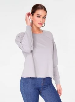 Sweatshirts + Hoodies HeyYou Basic Long Sleeve Sweatshirt In Heather Grey