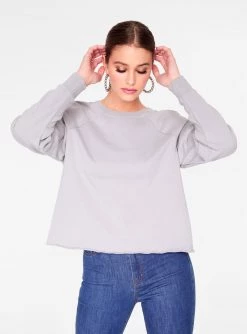 Sweatshirts + Hoodies HeyYou Basic Long Sleeve Sweatshirt In Heather Grey