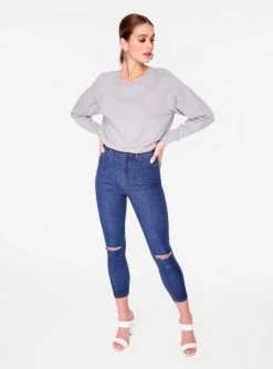 Sweatshirts + Hoodies HeyYou Basic Long Sleeve Sweatshirt In Heather Grey