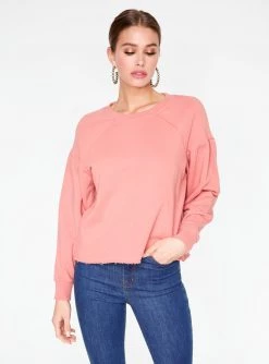 HeyYou Basic Long Sleeve Sweatshirt In Rose Sweatshirts + Hoodies