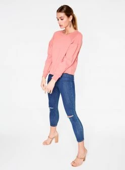 HeyYou Basic Long Sleeve Sweatshirt In Rose Sweatshirts + Hoodies