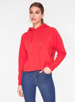 Sweatshirts + Hoodies HeyYou Basic Cherry Long Sleeve Cropped Hoodie