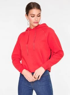 Sweatshirts + Hoodies HeyYou Basic Cherry Long Sleeve Cropped Hoodie
