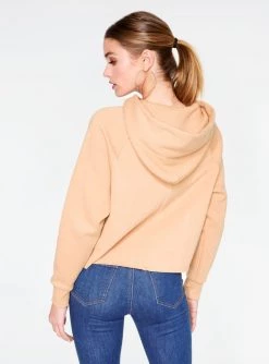 HeyYou Basic Khaki Long Sleeve Cropped Hoodie