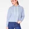 HeyYou Basic Sky Blue Long Sleeve Cropped Hoodie