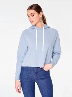 HeyYou Basic Sky Blue Long Sleeve Cropped Hoodie