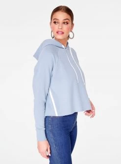HeyYou Basic Sky Blue Long Sleeve Cropped Hoodie