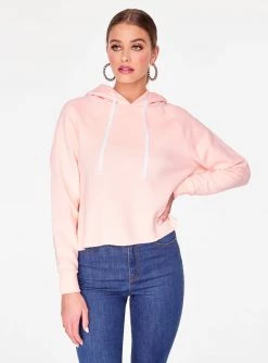 HeyYou Basic Light Pink Long Sleeve Cropped Hoodie