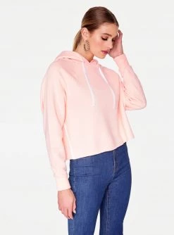 HeyYou Basic Light Pink Long Sleeve Cropped Hoodie