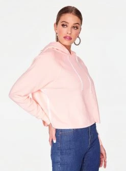 HeyYou Basic Light Pink Long Sleeve Cropped Hoodie