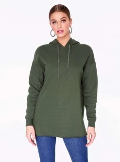 Sweatshirts + Hoodies HeyYou Basic Army Long Sleeve Hoodie