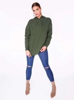 Sweatshirts + Hoodies HeyYou Basic Army Long Sleeve Hoodie