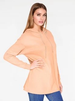 HeyYou Basic Khaki Long Sleeve Hoodie Sweatshirts + Hoodies