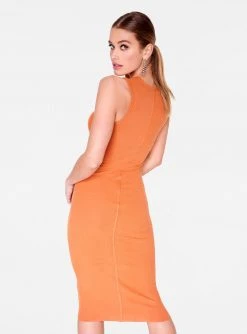 Dresses HeyYou Basic Penny Ribbed Crew Neck Midi Dress 10 Dresses HeyYou Basic Penny Ribbed Crew Neck Midi Dress