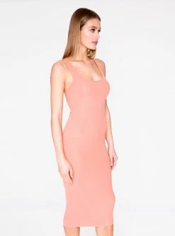 HeyYou Basic Dusty Rose Ribbed Tank Dress