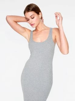 HeyYou Basic Heather Grey Ribbed Tank Dress