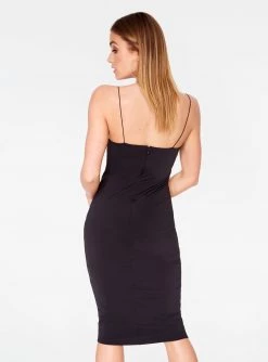 Dresses HeyYou Basic Black Midi Bodycon Dress