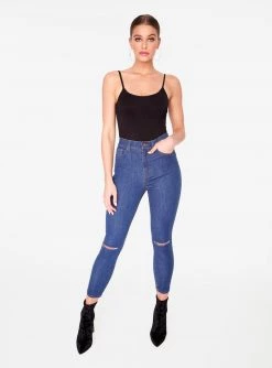 HeyYou Basic Black Strappy Bodysuit