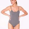 Bodysuits HeyYou Basic Grey Strappy Bodysuit